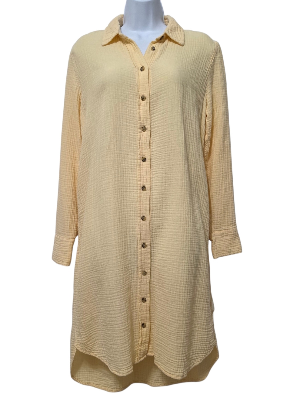 J. Crew | Classic Fit Soft Gauze Shirt Dress Butter Yellow 100% Cotton
